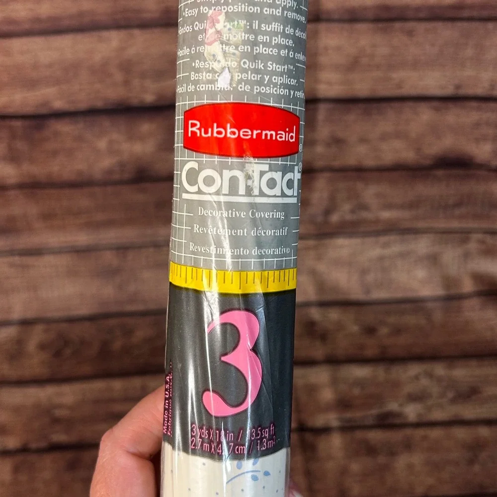 Vintage 1987 Rubbermaid Con-Tact Country Rose Shelf Liner 3yds x 18in NEW